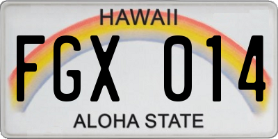 HI license plate FGX014