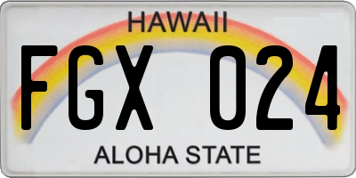 HI license plate FGX024