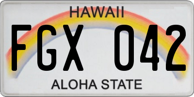 HI license plate FGX042