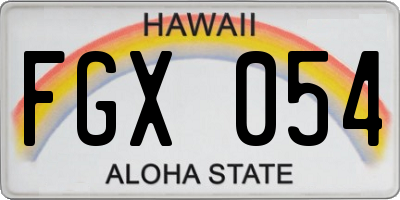 HI license plate FGX054