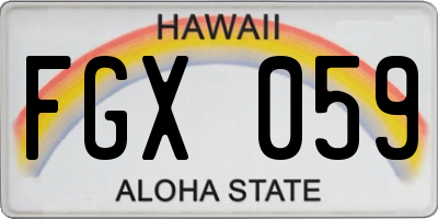 HI license plate FGX059