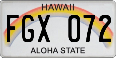 HI license plate FGX072