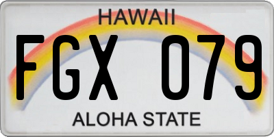 HI license plate FGX079