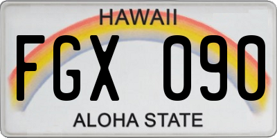 HI license plate FGX090