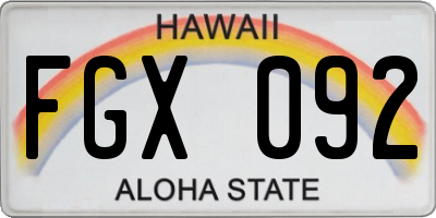 HI license plate FGX092