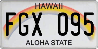 HI license plate FGX095