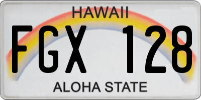 HI license plate FGX128