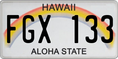 HI license plate FGX133