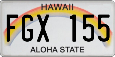 HI license plate FGX155