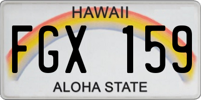 HI license plate FGX159
