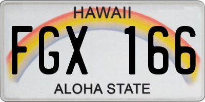 HI license plate FGX166