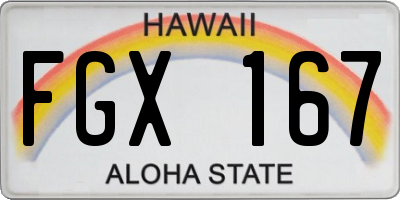 HI license plate FGX167