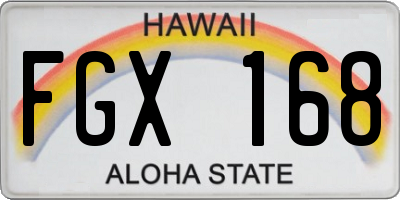 HI license plate FGX168