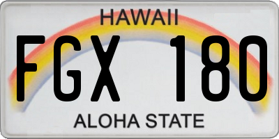 HI license plate FGX180