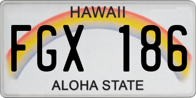 HI license plate FGX186