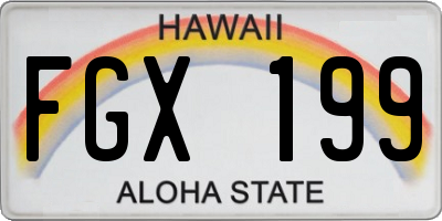 HI license plate FGX199