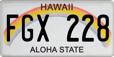 HI license plate FGX228