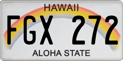 HI license plate FGX272