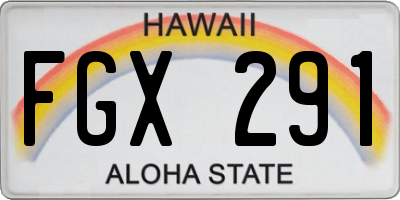 HI license plate FGX291