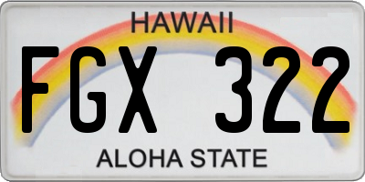 HI license plate FGX322
