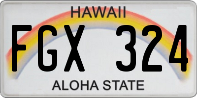 HI license plate FGX324