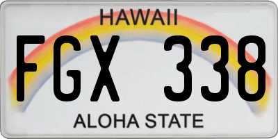 HI license plate FGX338