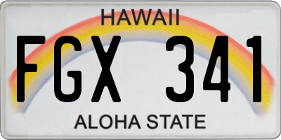 HI license plate FGX341