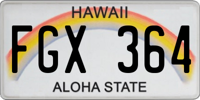 HI license plate FGX364