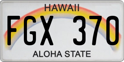 HI license plate FGX370
