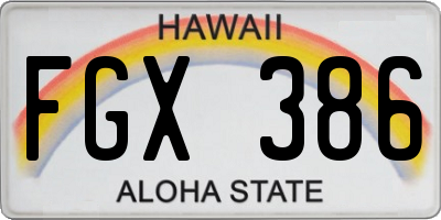 HI license plate FGX386