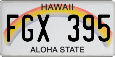 HI license plate FGX395