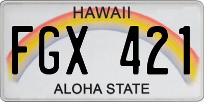 HI license plate FGX421