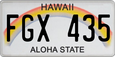 HI license plate FGX435