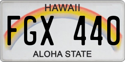 HI license plate FGX440