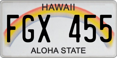 HI license plate FGX455