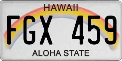 HI license plate FGX459