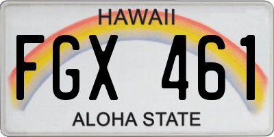 HI license plate FGX461
