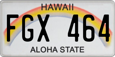 HI license plate FGX464