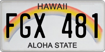 HI license plate FGX481