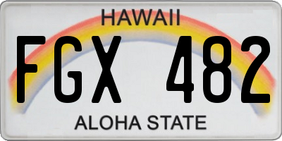 HI license plate FGX482