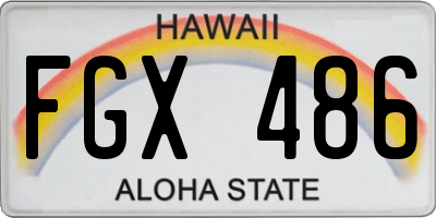 HI license plate FGX486