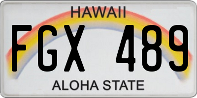 HI license plate FGX489