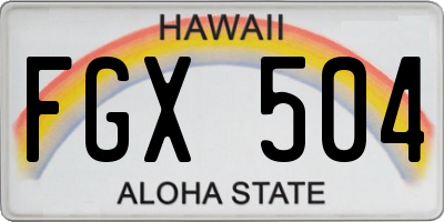 HI license plate FGX504