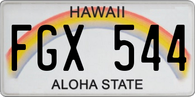 HI license plate FGX544