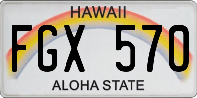 HI license plate FGX570