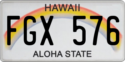 HI license plate FGX576