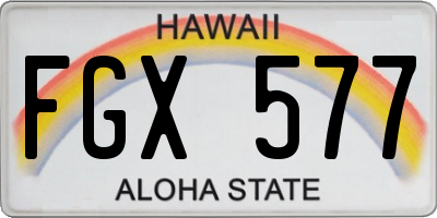 HI license plate FGX577