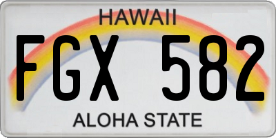 HI license plate FGX582