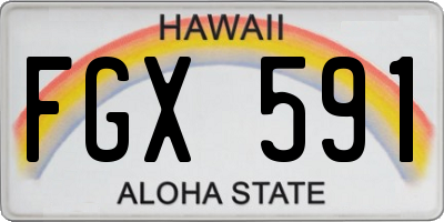 HI license plate FGX591