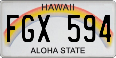 HI license plate FGX594